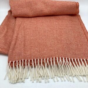 McNutt Lambswool Large Herringbone Fringed Scarf